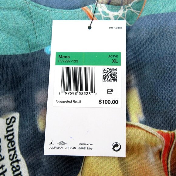 Jordan Brooklyn Fleece Printed Basketball Hoodie Mens Size XL NEW - Picture 13 of 14